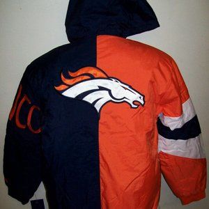 Broncos Jacket Denver Starter KNOCKOUT Hooded Jacket MEDIUM XL 2X